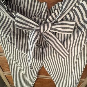 Love Tree Black and White Striped Pants